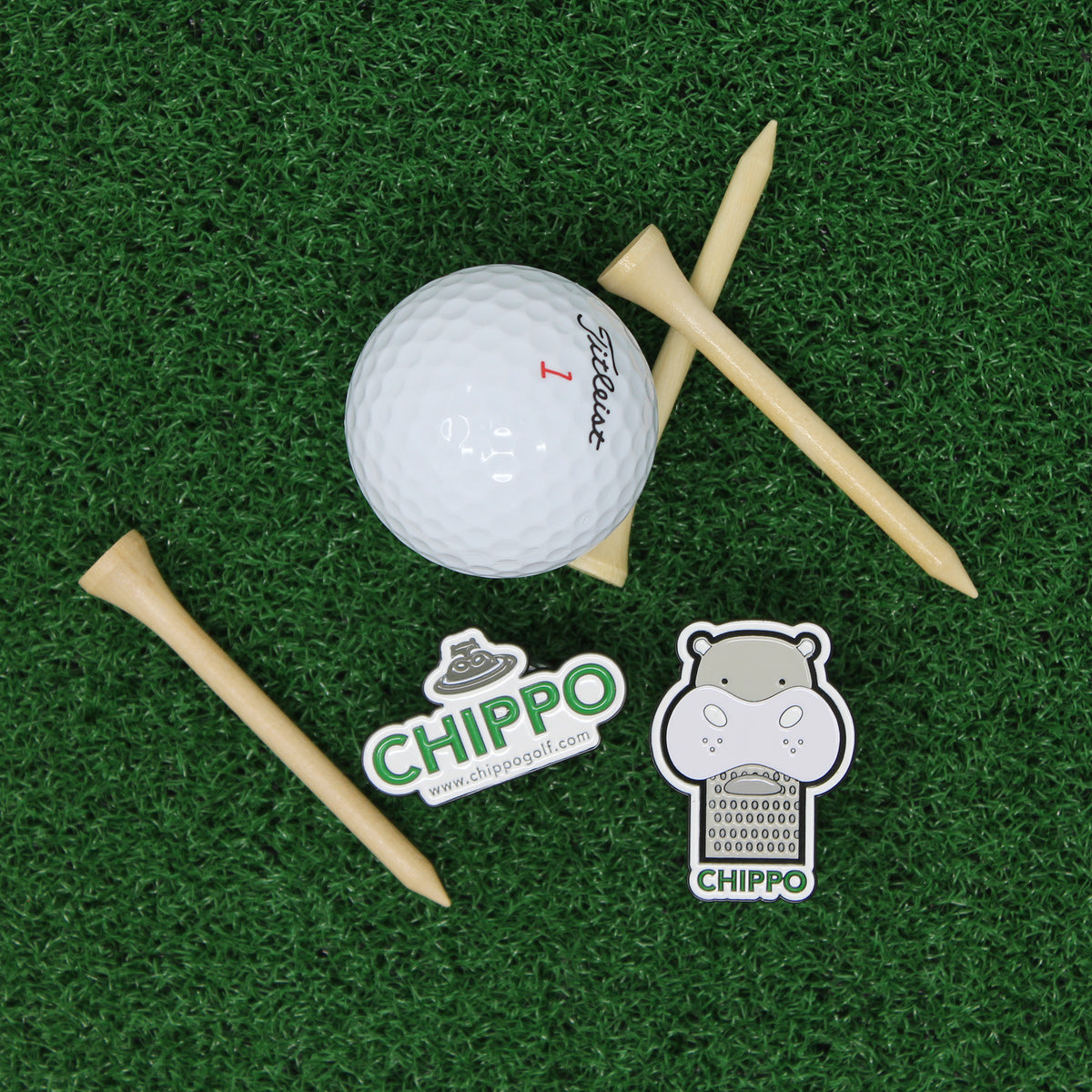 Chippo + &#39;Hank The Hippo&#39; Headcover Ball Mark Set